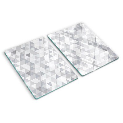 Tabla de cortar de cristal Motivo triangular en tonos grises