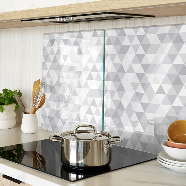 Tabla de cortar de cristal Motivo triangular en tonos grises