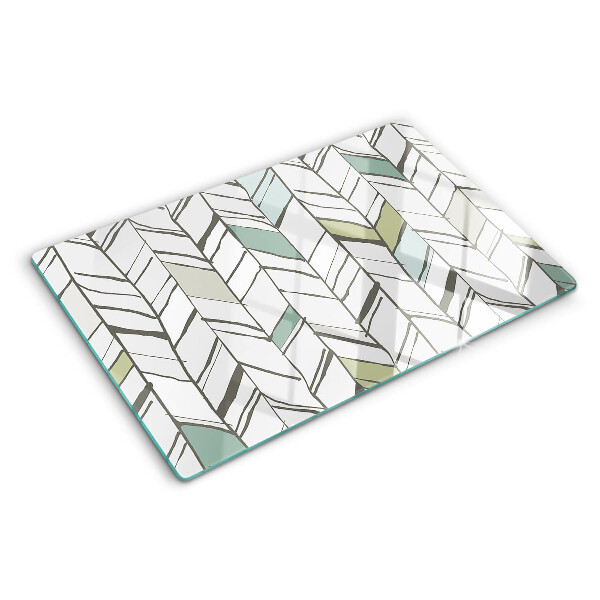 Szklana deska kuchenna Liściaste wzory w odcieniach zieleni