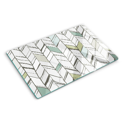 Tabla de cortar de cristal Patrones de hojas en tonos verdes