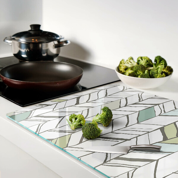 Szklana deska kuchenna Liściaste wzory w odcieniach zieleni