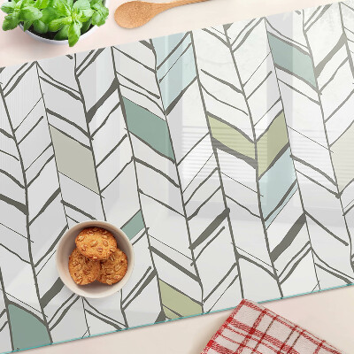 Tabla de cortar de cristal Patrones de hojas en tonos verdes