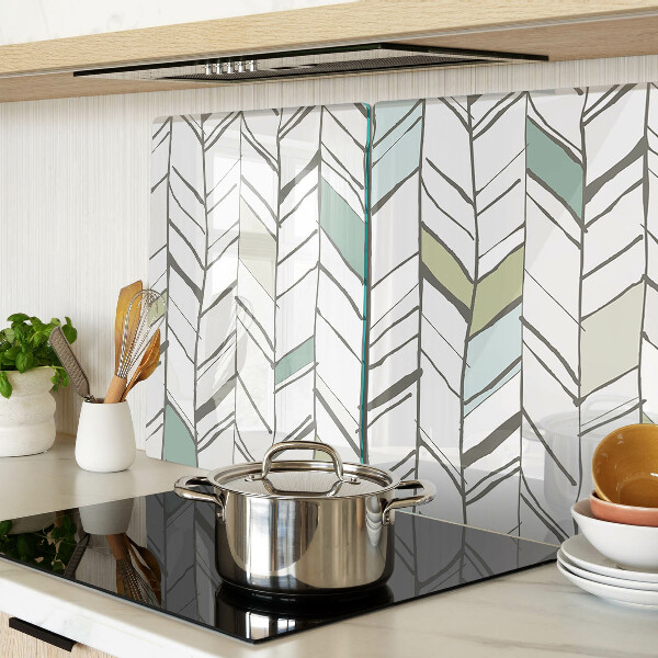 Tabla de cortar de cristal Patrones de hojas en tonos verdes