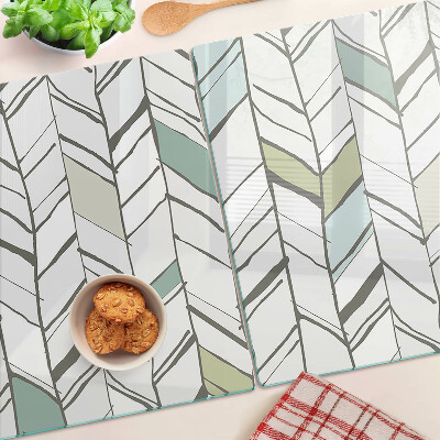 Tabla de cortar de cristal Patrones de hojas en tonos verdes