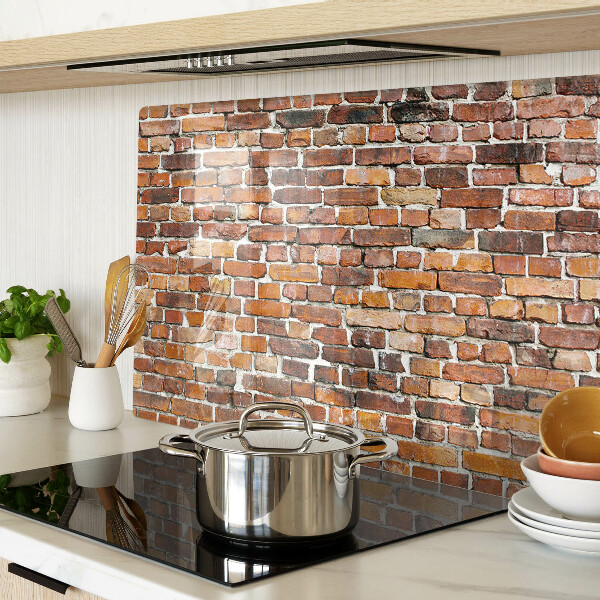 Szklana deska kuchenna Ceglana ściana