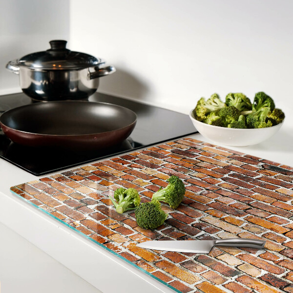 Szklana deska kuchenna Ceglana ściana