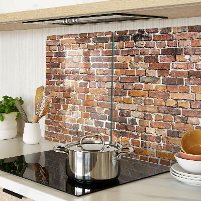 Szklana deska kuchenna Ceglana ściana