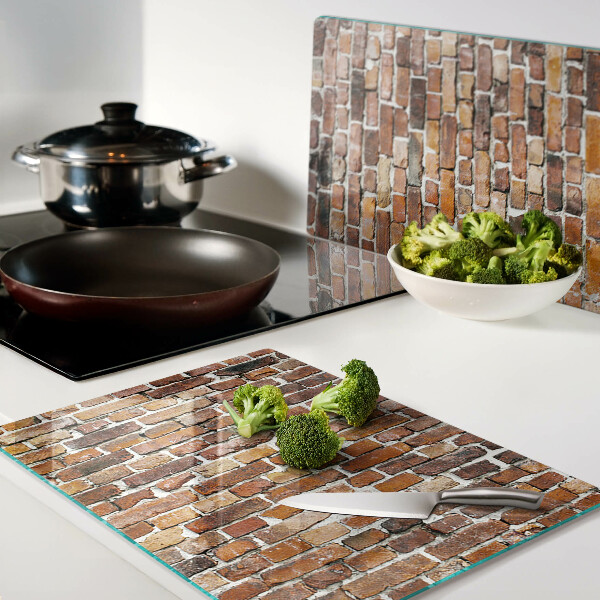 Szklana deska kuchenna Ceglana ściana