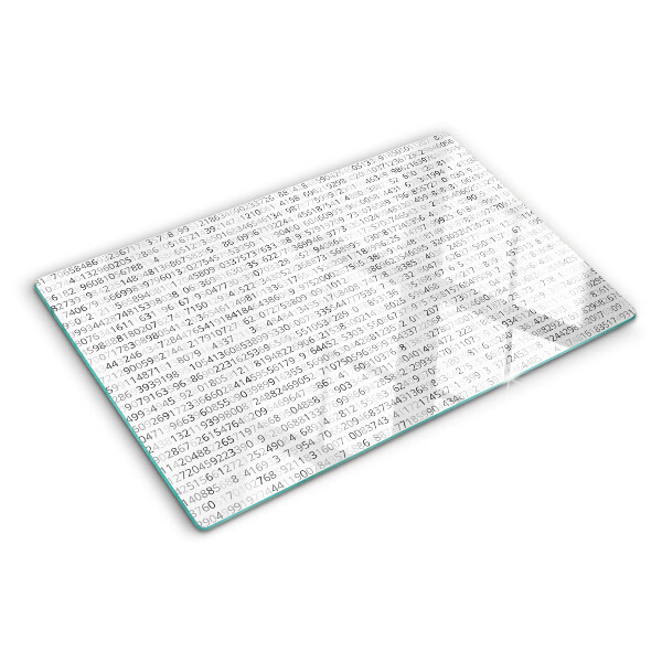 Tabla de cortar de cristal Una secuencia de números