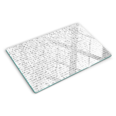 Tabla de cortar de cristal Una secuencia de números