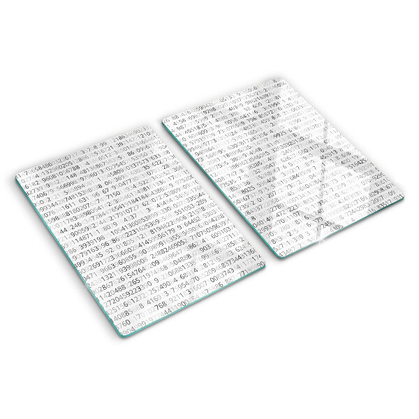 Tabla de cortar de cristal Una secuencia de números