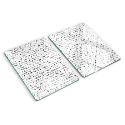 Tabla de cortar de cristal Una secuencia de números