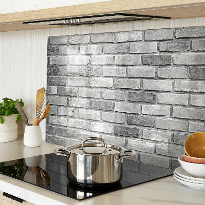 Tabla de cortar de cristal Pared de ladrillo en tonos grises