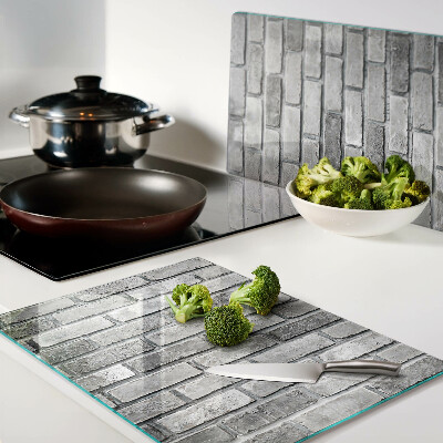 Szklana deska do krojenia Ceglana ściana w odcieniach szarości