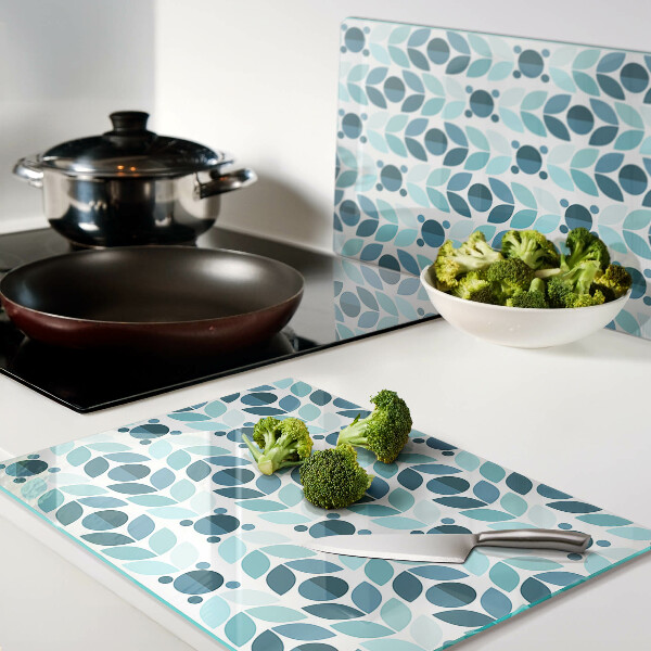 Tabla para cortar Hojas en tonos azules