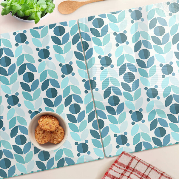 Tabla para cortar Hojas en tonos azules