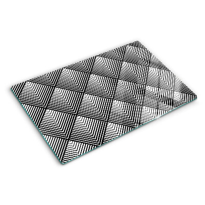 Szklana deska kuchenna Geometria w czerni i bieli