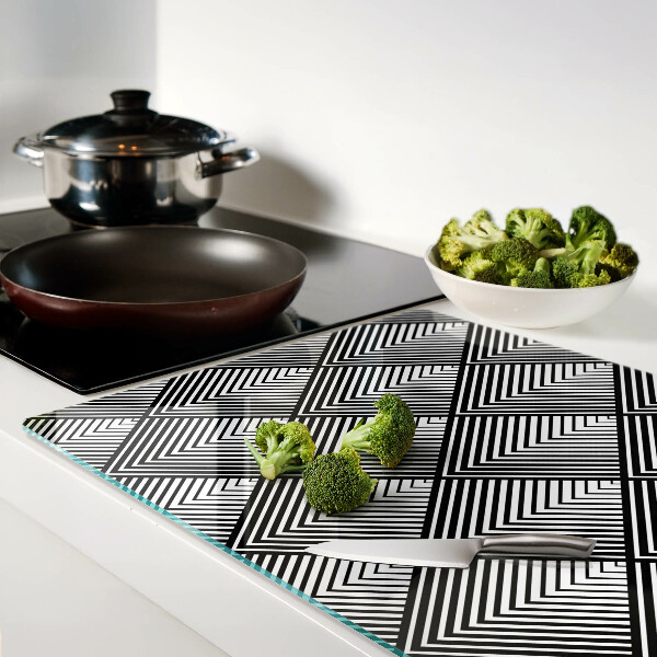 Tabla para cortar Geometría en blanco y negro