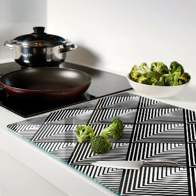 Tabla para cortar Geometría en blanco y negro