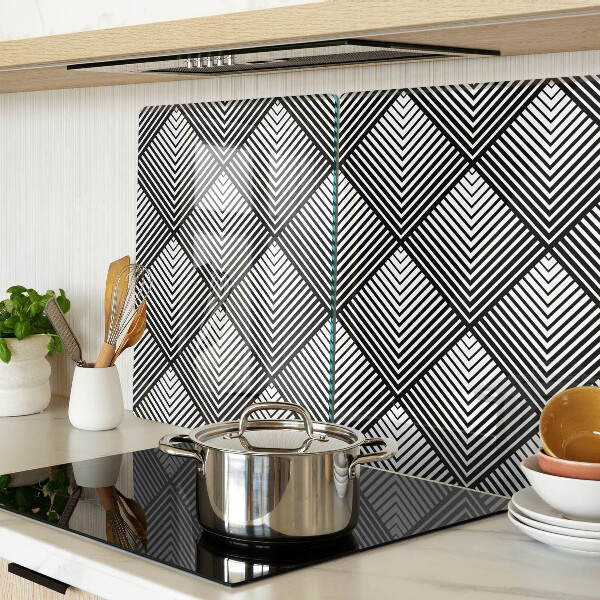 Tabla para cortar Geometría en blanco y negro