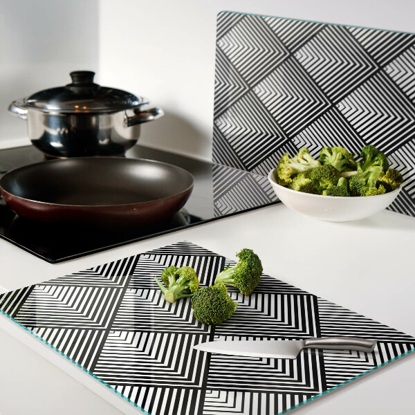 Tabla para cortar Geometría en blanco y negro