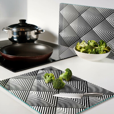 Tabla para cortar Geometría en blanco y negro