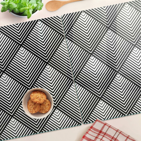 Tabla para cortar Geometría en blanco y negro