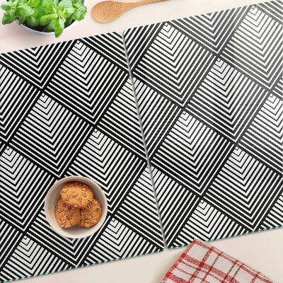 Tabla para cortar Geometría en blanco y negro