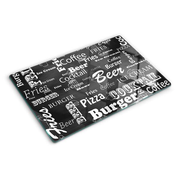 Tabla de cortar de cristal Comida y bebida