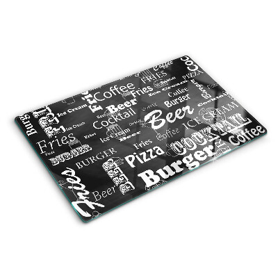 Tabla de cortar de cristal Comida y bebida