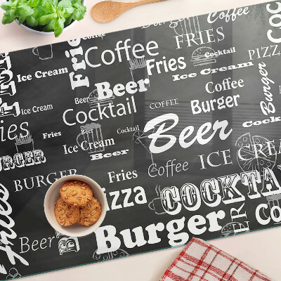 Tabla de cortar de cristal Comida y bebida