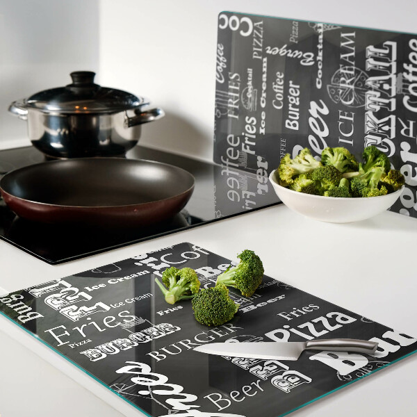 Tabla de cortar de cristal Comida y bebida