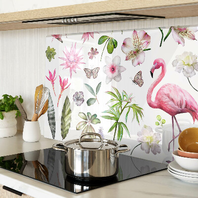 Szklana deska do krojenia Tropikalna kolekcja kwiatów i ptaków