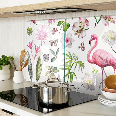 Tabla de cortar Colección de flores y aves tropicales