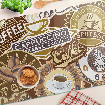 Szklana deska kuchenna Kawa i espresso