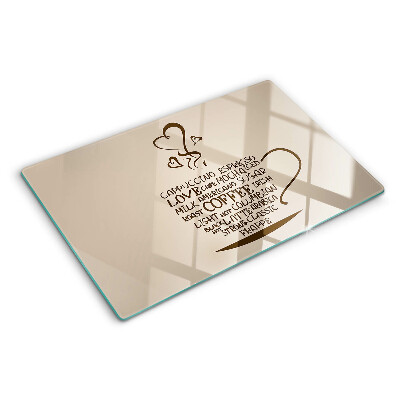 Tabla de cortar de cristal Café y corazón