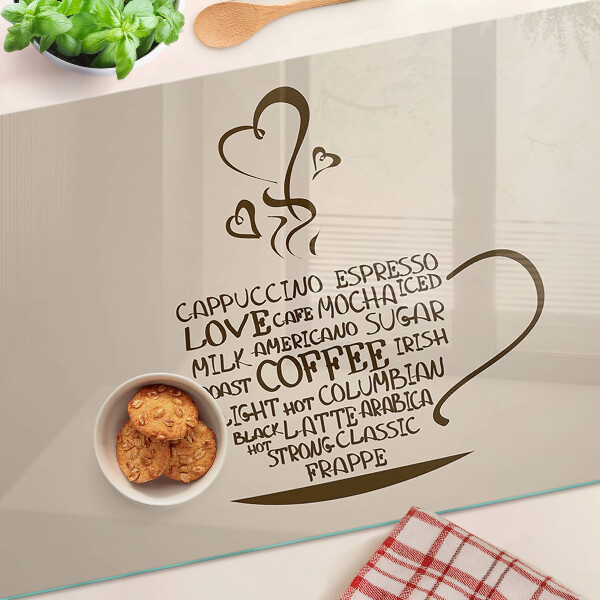 Tabla de cortar de cristal Café y corazón