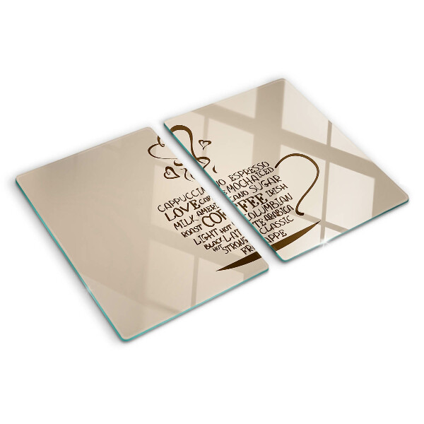 Tabla de cortar de cristal Café y corazón