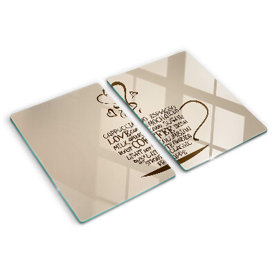 Tabla de cortar de cristal Café y corazón