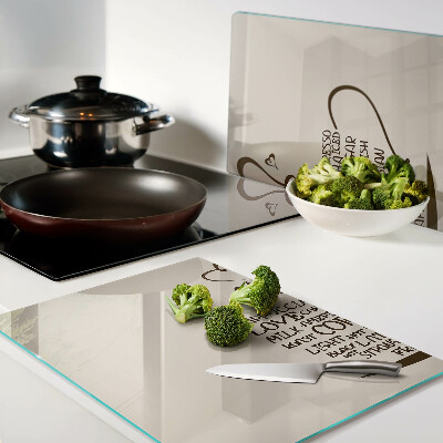 Tabla de cortar de cristal Café y corazón