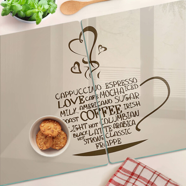 Tabla de cortar de cristal Café y corazón