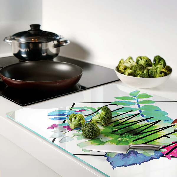 Tabla de cocina Flores de verano con la palabra 