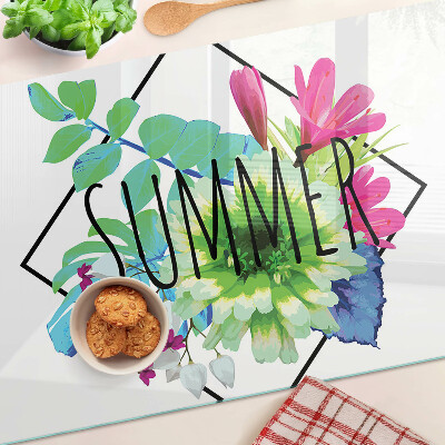 Tabla de cocina Flores de verano con la palabra 