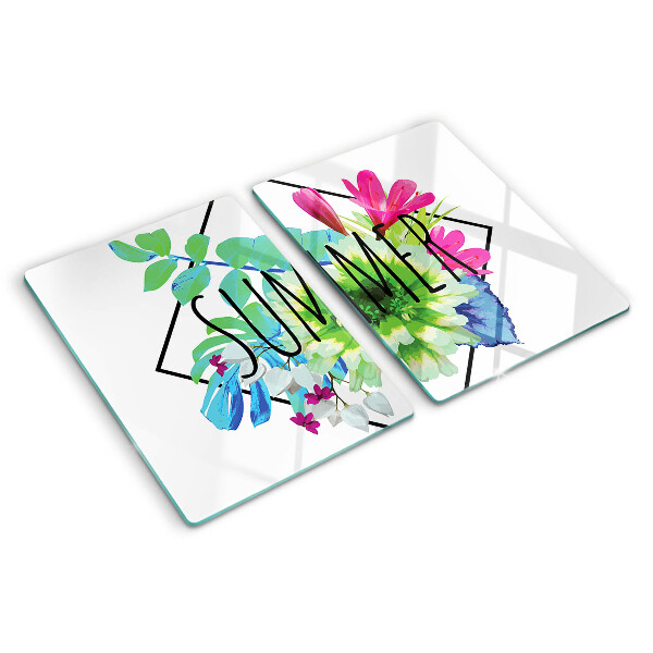 Tabla de cocina Flores de verano con la palabra 