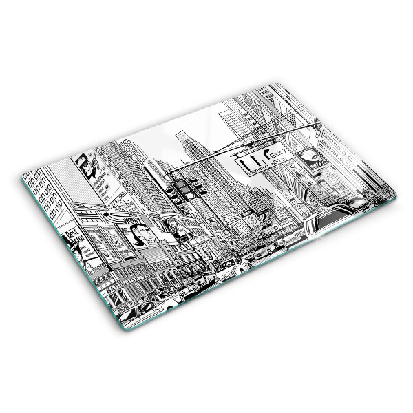 Szklana deska do krojenia Nowy Jork w stylu komiksowym
