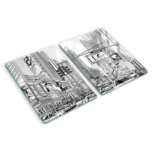 Tabla para cortar Nueva York al estilo de los cómics