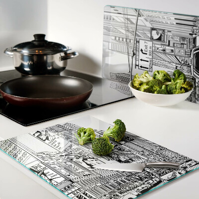 Tabla para cortar Nueva York al estilo de los cómics