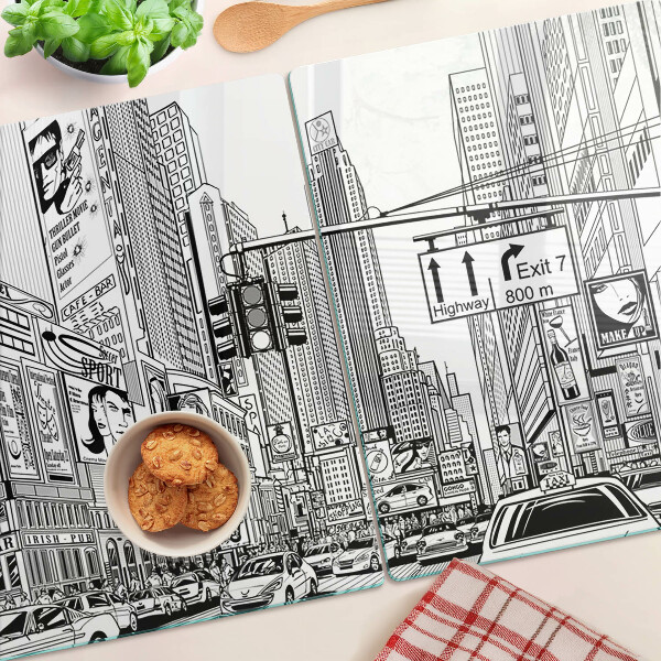 Tabla para cortar Nueva York al estilo de los cómics