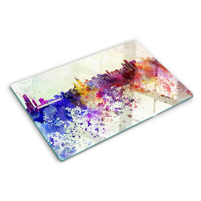 Tabla de cortar Panorama de la ciudad en puntos coloridos