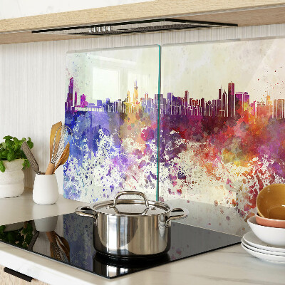 Tabla de cortar Panorama de la ciudad en puntos coloridos